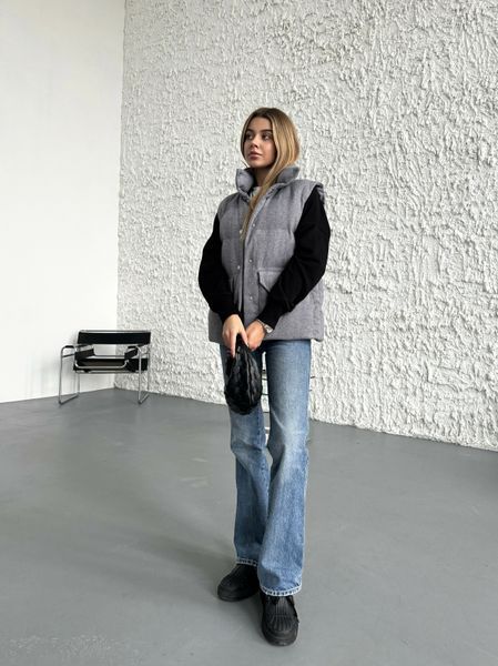 Жилет Loom з кашеміру прямого крою на кпопках з кишенями сірий VST-LOOM-GRY-XS/M фото